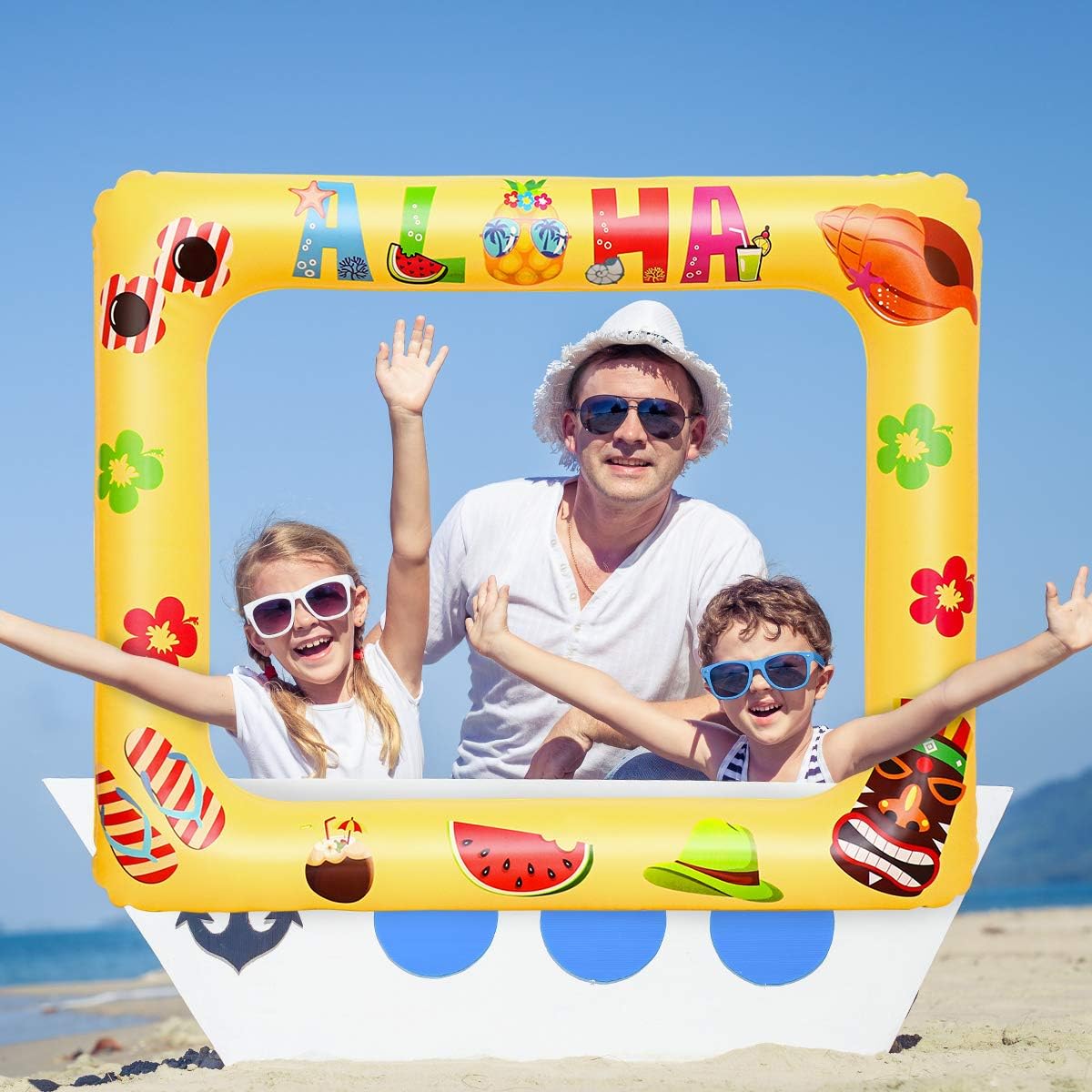 Kit Photobooth Anniversaire - Cadre Photo Gonflable Or/noir + 16 Accessoires Selfie - Décoration Fête