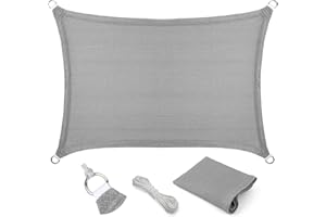 Eden's Decor 6' x 8' Grey Sun Shade Sail Outdoor Canopy Rectangular Awning Fabric Cloth Screen for Patio Garden Backyard Pergola Custom Size