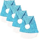 4 PCS Christmas Decorations Santa Hat for Adults Christmas Sequin Hat Xmas Santa Hats Cap for Costumes Holiday Party Supplies
