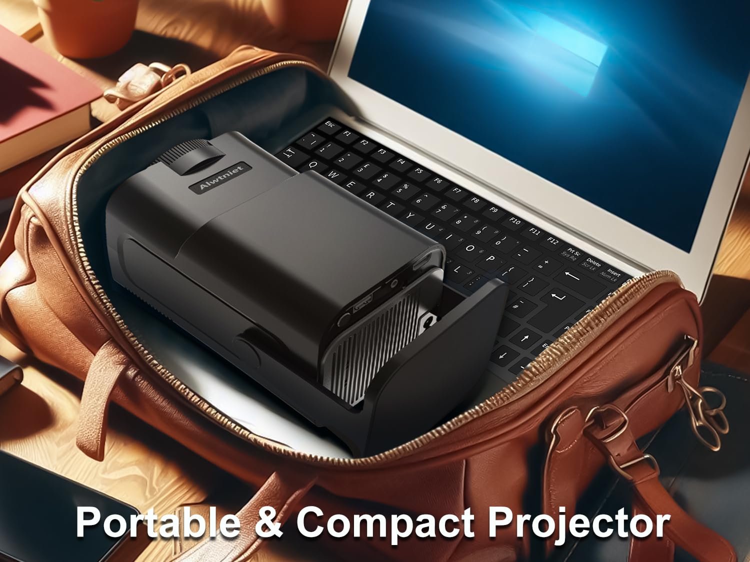 Mini Portable Projector 4K with WiFi and Bluetooth, Native 1080P HY320 Smart Projector with Android 11, Support WiFi 6 BT5.0 Auto Keystone Correction 150'' Display Short Throw Projector