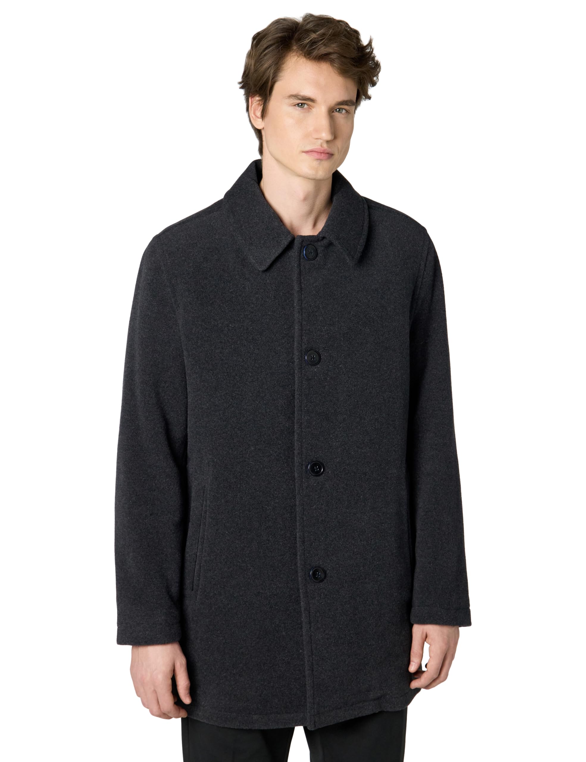 Cole Haan Signature Men’s Wool Plush Car Coat, charcoal, Large