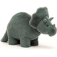 Jellycat Fossilly Triceratops Dinosaur Stuffed Animal, Medium 11.5 inches - Dinosaur Plush Toy - Classic Children's Gift