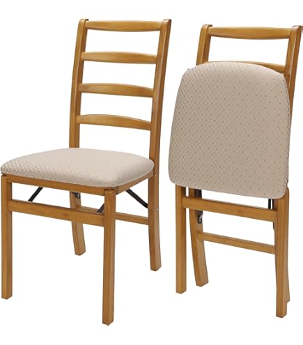 Folding Wood Chair プレミアム（新品未使用） Wooden Folding Chairs with Leather Cushion and Wooden Frame