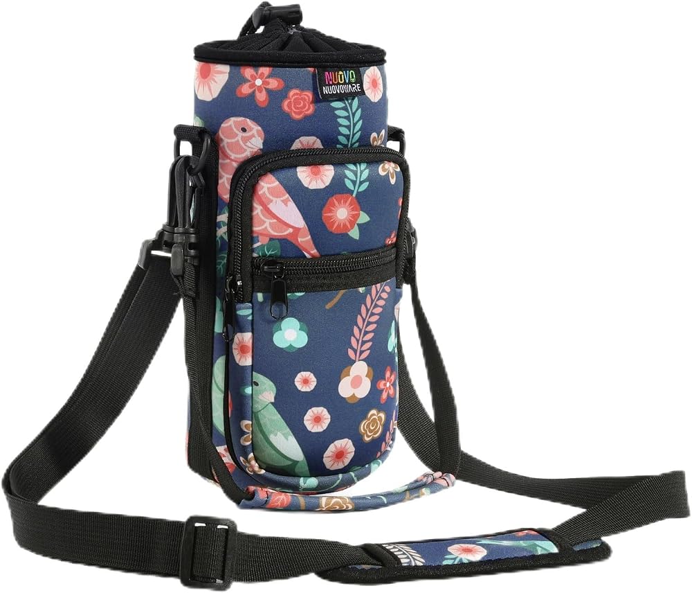 Nuovoware Water Bottle Carrier Bag 1800ML Neoprene 2 Pocket Sling NYHXgreen