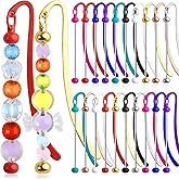 Boocalny 20 Pieces Beadable Bookmarks, Metal DIY Bookmarks Blank Pendant Bar, Book Charms Bookmark with Bead Chains, Beaded Book Mark Craft Lanyards for Students Teachers Office Supplies (10 Color)