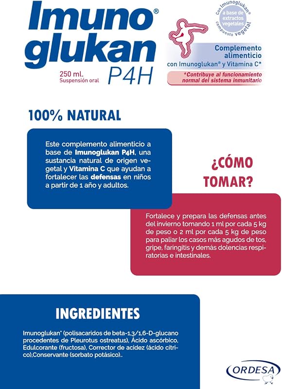 P4H Jarabe 250ml | 250ml | Complemento Alimenticio con Vitamina C para Fortalecer las Defensas de Niños para los más Pequeños y Adultos