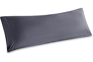Bedsure Body Pillow Cover - Rayon Derived from Bamboo, Long Cooling Pillow Cases for Hot Sleepers, Soft & Breathable Body Pillow Pillowcase with Envelope Closure, 1 Pack, Dark Grey, 20x54 Inches
