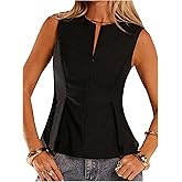 MakeMeChic Women's Dressy Ruffle Tops Going Out Tank Tops Sleeveless Work Shirt Blouse