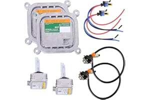 OSKKUDE 2PCS Xenon HID Headlight Ballast Control Unit with Igniter D3S Bulb Compatible with 2010-2019 Mustang Flex Edge Escape F-150 8A5Z-13C170-A DL3Z-13C170-A 7L7Z-13N021-A HID 10 R-034663 HID Power Wire