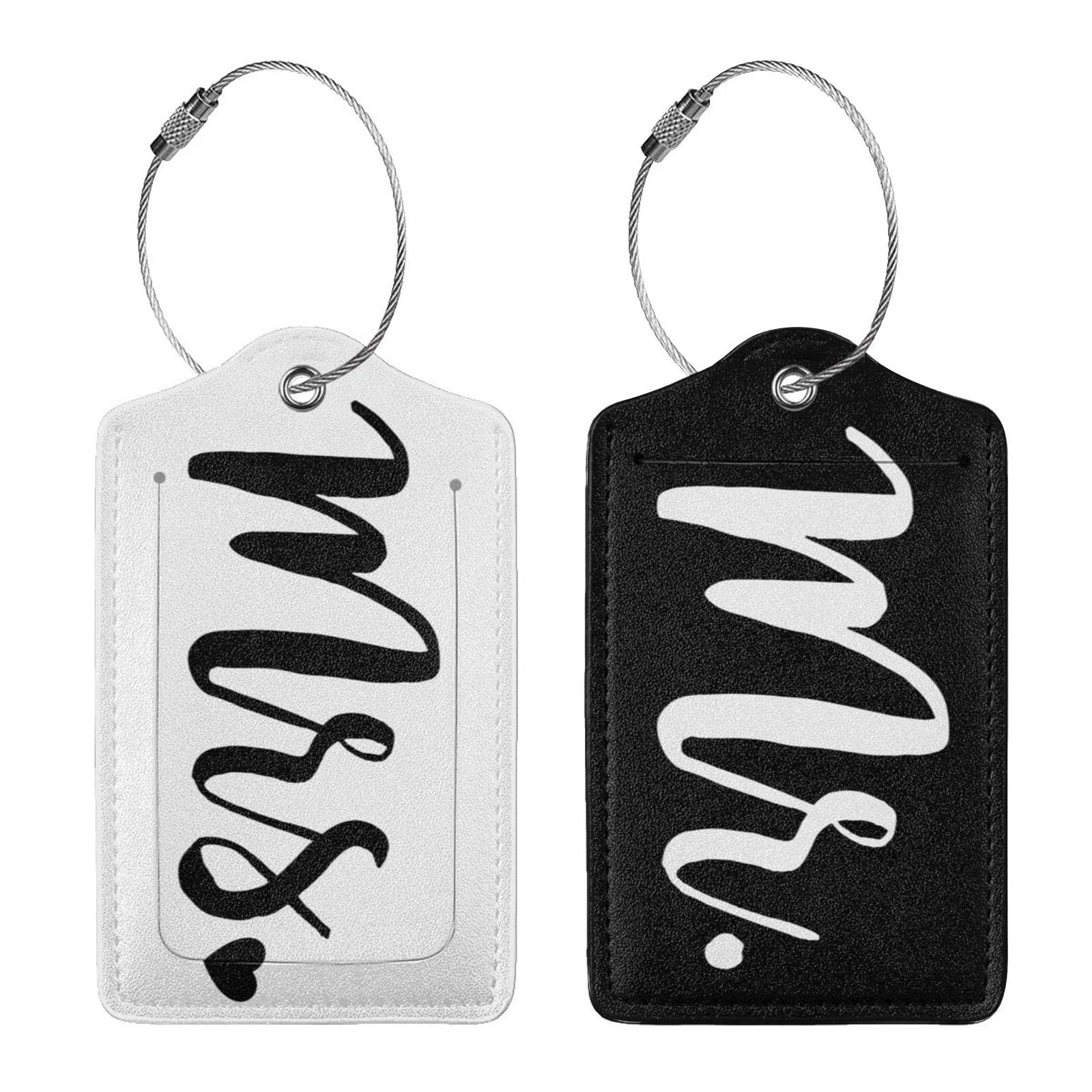 Photo 1 of 2 Pcs Mr and Mrs Luggage Tag for Suitcase, Identifiers Privacy Cover ID Label with Steel Loop, Bride Groom Honeymoon Wedding Tags Travel Gifts for Couples Husband Wife Men Women