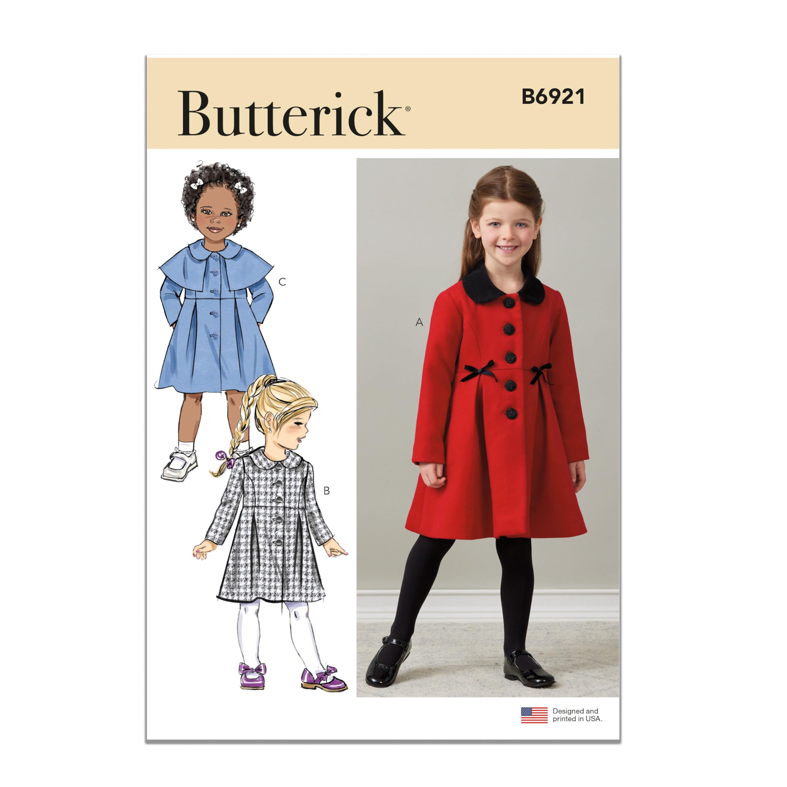 Butterick B6921CDD Children's Coat CDD (2-3-4-5)