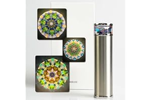 MORLENSCOPE Classic Stainless Steel Handmade Mini Kaleidoscope Knight Tunnel Visual,5.3” Natural Agates Gems Crystals and Healing Stones Core Box,Anniversary Birthday Christmas Thanks Giving New Year Present Gift