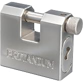 Britanium&reg; BRX66 Heavy Duty Container Padlock with 5 Keys &ndash; 10mm Cut Resistant Shackle, Anti Drill Brass Cylinder | High Security Lock for Shipping Container, Garage, Shed, Gate