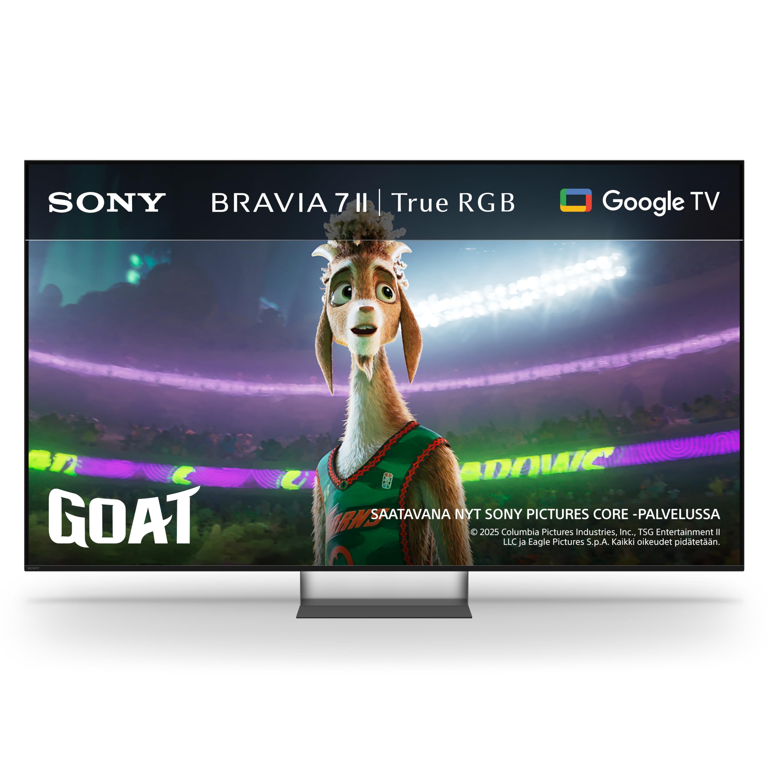Sony BRAVIA 7 II True RGB Fernseher, 65 Zoll, 4K-Smart-TV (Google TV), RGB-LED, XR Prozessor mit KI-Technologie, 120-Hz-Fernseher mit Dolby Vision/Atmos, PS5-kompatibel, Modell 2026 – Schwarz