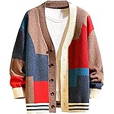 GURUNVANI Cardigan Sweater for Men Knitted Long Sleeve Sweaters with Buttons
