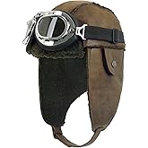 ililily Aviator Hat Winter Snowboard Fur Ear Flaps Trooper Trapper Pilot Goggles