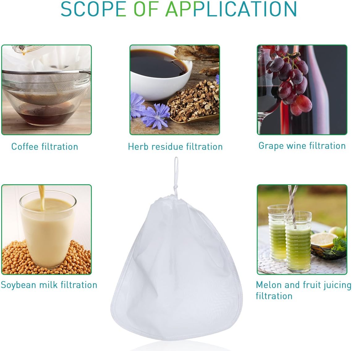 Compra 200μm Nut milk bag, OUNONA bolsa para hacer leches ...