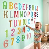 DECOWALL Colorful Alphabet Wall Stickers ABC Letter Decals (DS9-1701A) | Peel and stick, removable nursery decor with bright uppercase letters for classroom, playroom, preschool and learning spaces