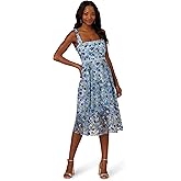 Adrianna Papell Womens Floral Embroidery Midi Dress