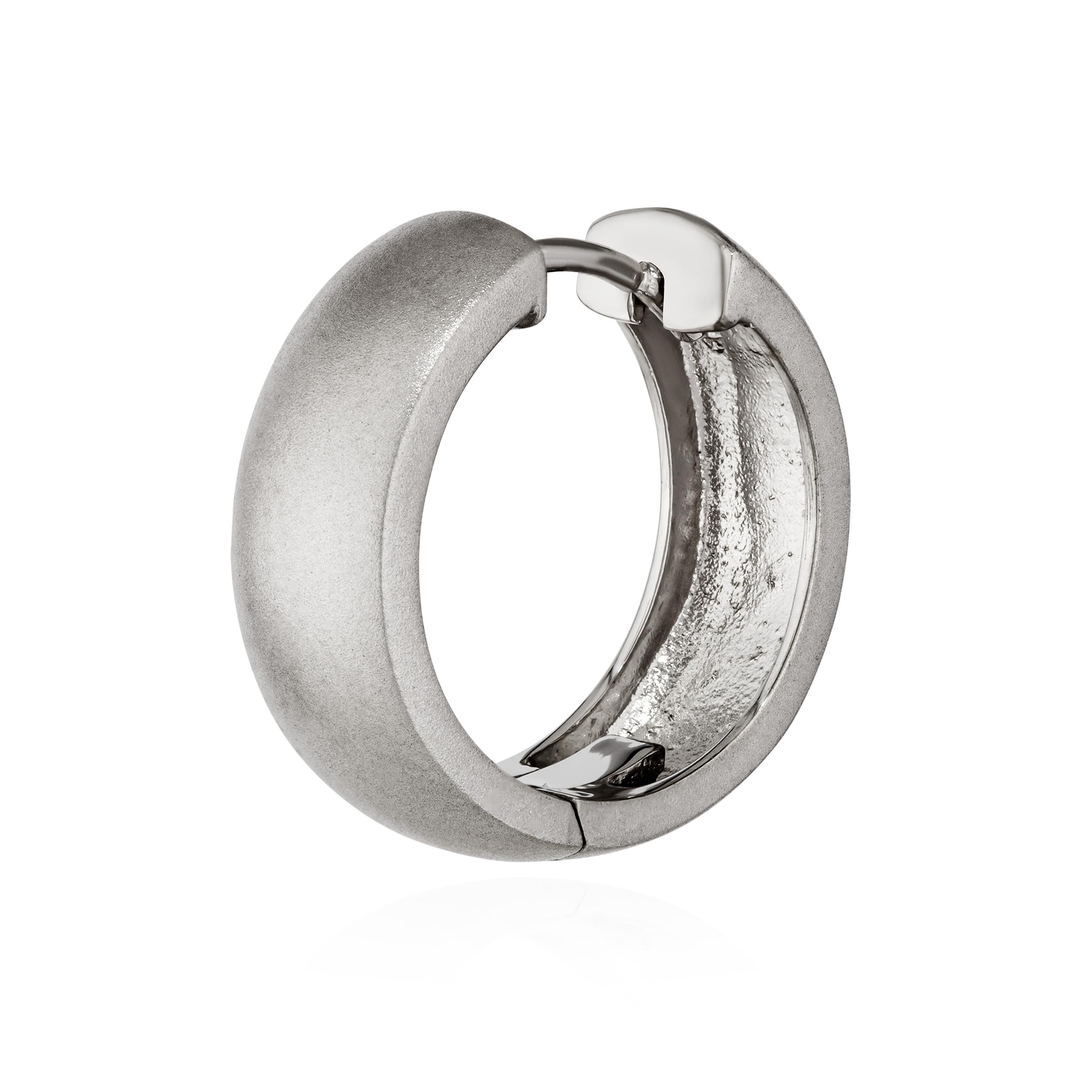 NKlaus silver single 925 sterling silver hinged earring 17,5mm matt tarnish 4814