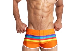 AIEOE Men’s Square Leg Swim Briefs Low Rise Drawstring Swimsuit Swimwear Trunks