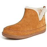 Dearfoams Men's Memory Foam Indoor House Slippers Brixen Ankle Boot House Shoes - Gifts for Men