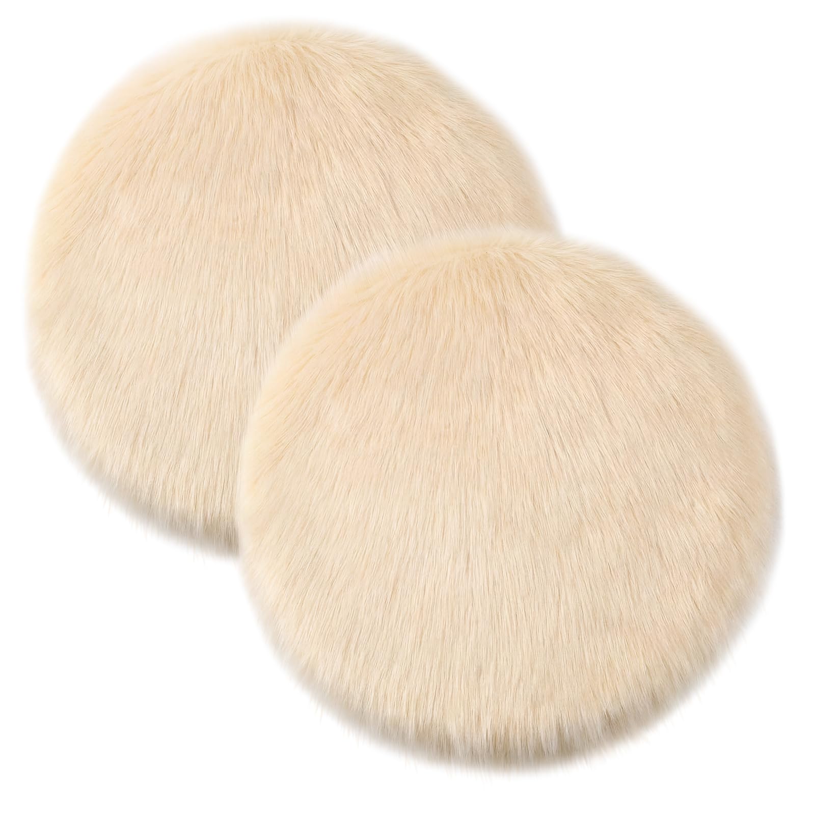 Photo 1 of Drydiet 2 Pcs Natural Sheepskin for Bed Sores and Skin Imitation Wool Medical Sheepskins with Non-Slip Back for Pain Relief and Discomfort, Wool Seat Pad, 17 in x 17 in(Circle,Beige)