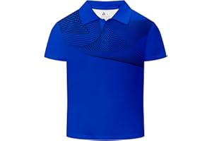 DEKOMERE Boys Printed Polo Shirt Short Sleeve Stylish Moisture Wicking UPF 30+ Performance Golf Shirts 7-16 Years