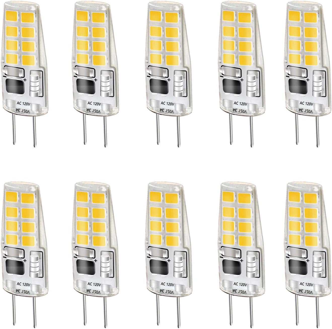 LEKE G8 Bulb Warm White 3000k G8 LED Bulb 3W Equivalent to G8 Halogen