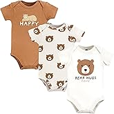 Hudson Baby Unisex Baby Cotton Bodysuits, Bear Hugs, 6-9 Months