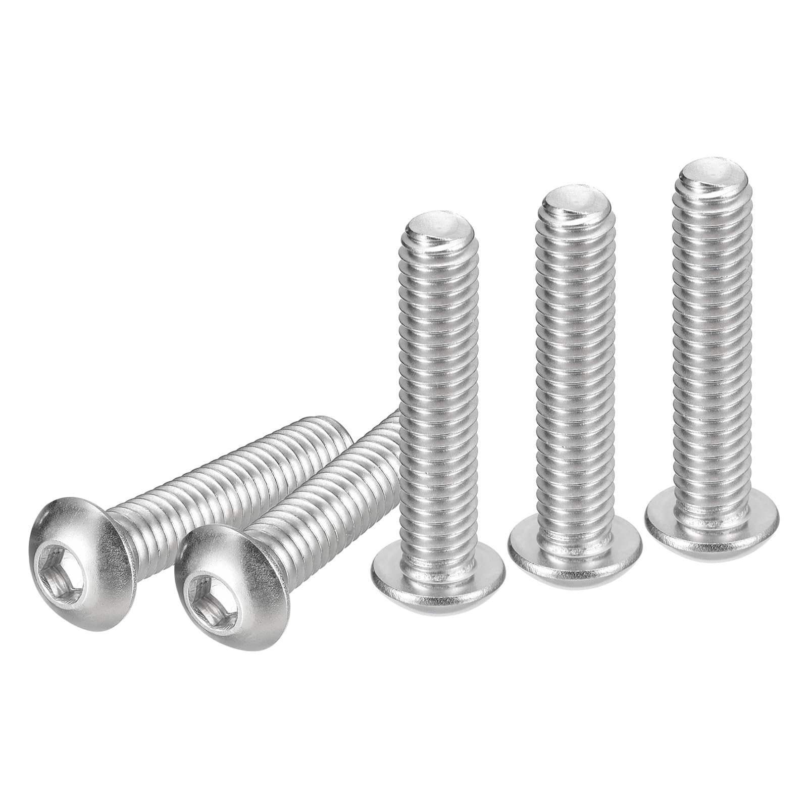 DTGN 5/16-18x1-1/2" Button Head Socket Cap Screws - 20Pack - Good for Machine - 304 Stainless Steel 18/8 - Hex Drive Full Thread UNC Fasteners — image 1