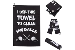 ANEETAFAN Golf Towel, Funny Golf Towel Printed Towels, Microfiber Waffle Embroidered Towels for Golf Bags with Clip, Golf Accessories, Golf Gifts for Men Women Golf Fan Golfer