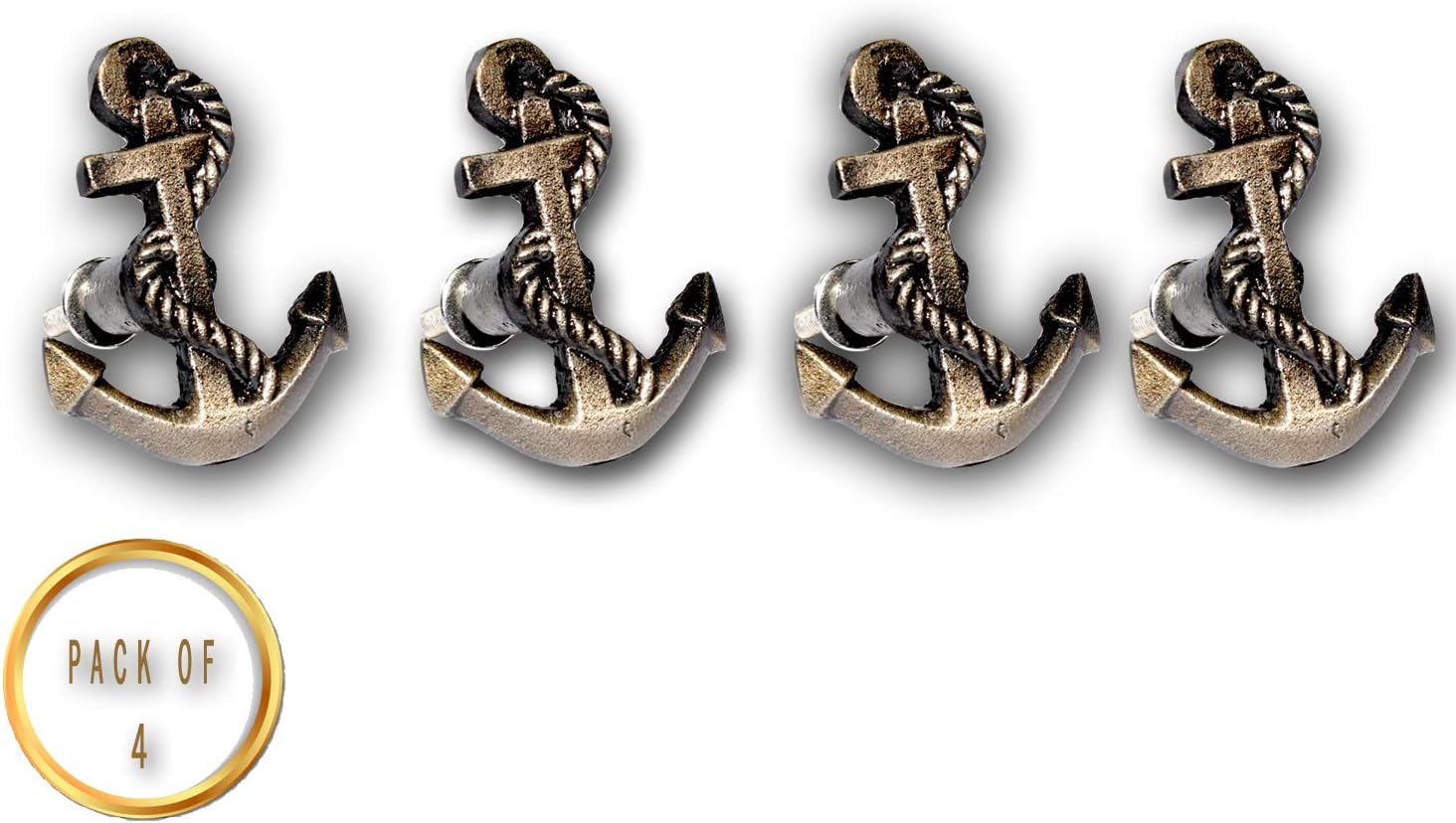 REPLICARTZCast Iron Nautical Anchor Drawer Knobs & pulls Set of 4