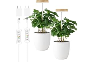 yadoker Plant Grow Light for Indoor Plant,Bamboo Mini LED Grow Light Garden,Height Adjustable,Automatic Timer with 8/12/16 Hours