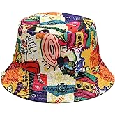 Quanhaigou Bucket Hat for Men Women,Packable Reversible Printed Sun Hats,Fisherman Outdoor Summer Travel Hiking Beach Caps