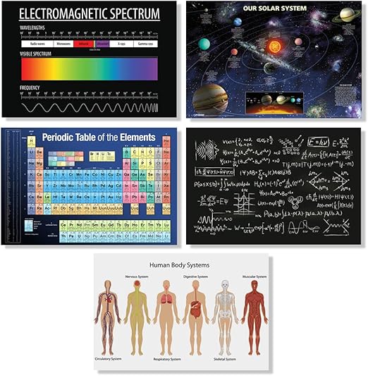 Set Of 5 Science Classroom Posters Educational Nature Space For Teachers Students High Middle School