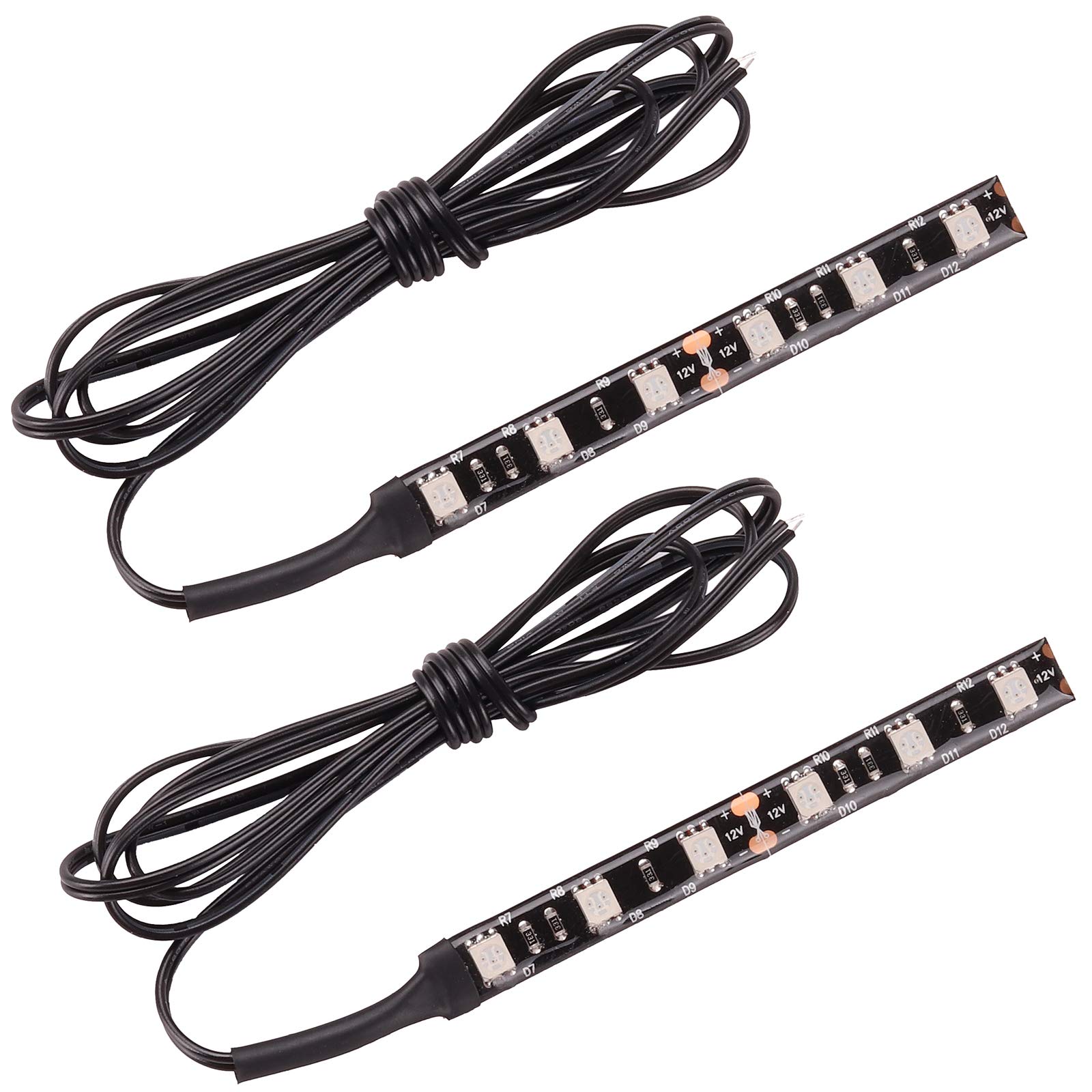 Kinstecks 2PCS 6LEDs Motorcycle LED Strip Light Bar Turn Signal Indicator Blinker Strip Lights Backup License Plate Strip Light 12V Universal for Motorcycles ATVs Scooters Vehicles-Amber