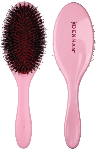 Denman Boar Bristle Hair Brush Style & Shine Smoother Pink Crush D81M