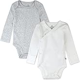 HonestBaby Multipack Long Sleeve Bodysuits One-piece 100% Organic Cotton for Infant Baby Boys, Girls, Unisex