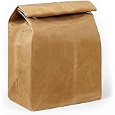 Alrhso Waxed Canvas Lunch Bag Brown Paper Lunch Bag for Men Women Lunchbox Reusable Lunch-Sacks Styled Lunchbag for Work, Office, Picnic