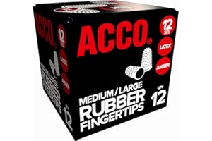 ACCO Medium/Large Rubber Finger Tips, Size 12, 12-Pack, (S7054032C)