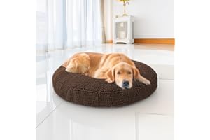 Muddy Mat® Cloud K-9 Bed for Dogs & Cats, Soft & Relaxing Donut Dog Bed, Chenille Material, Removable Cover, Washable & Dryer Safe–Brown Large(40'x40')