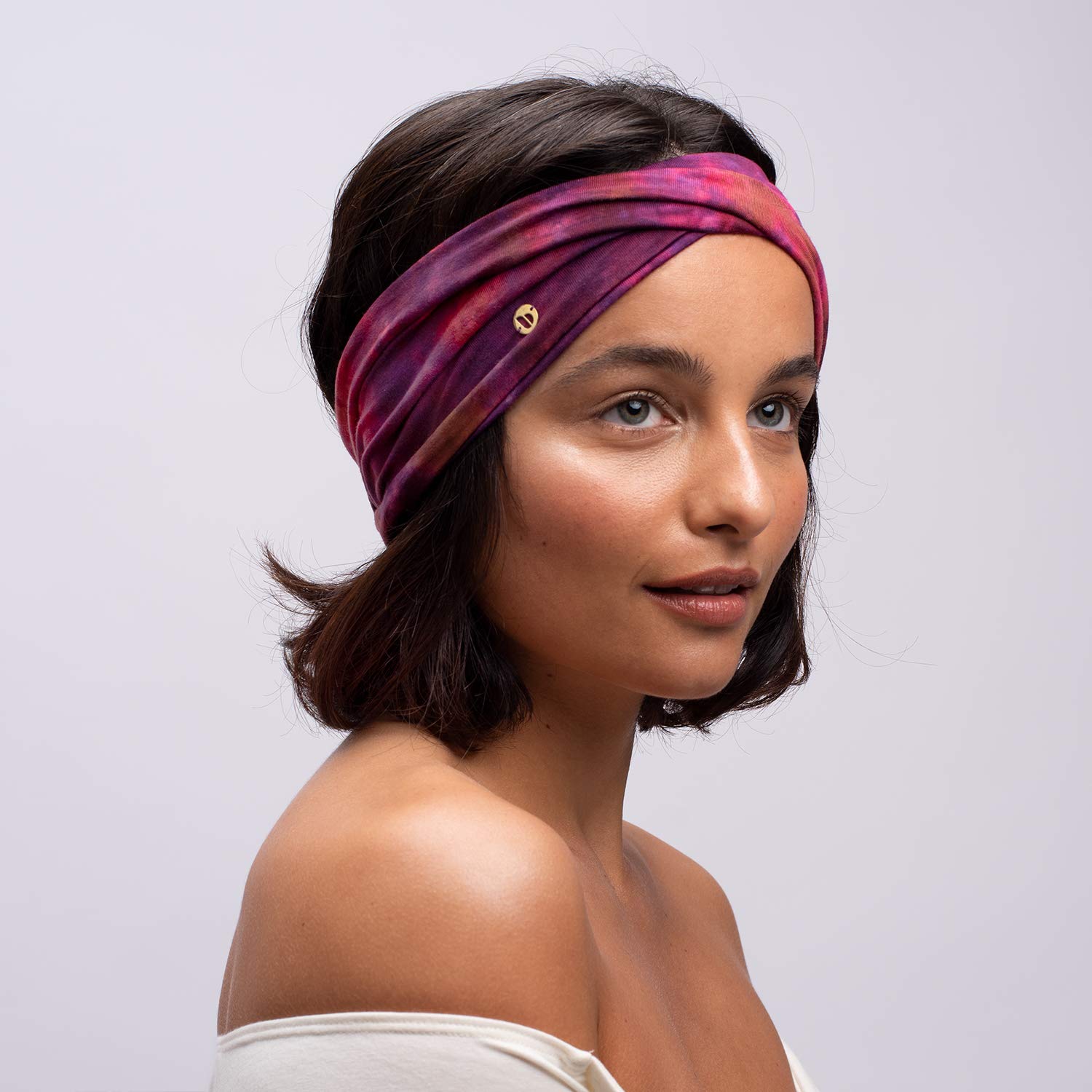 BLOM Original Tie Dye Headbands for Women. Traditionally dyed in Bali. Wear for yoga, fashion, working out, travel, or running. Wear wide turban knotted. Multi style design. Eco Fabric. (Passionfruit): Beauty
