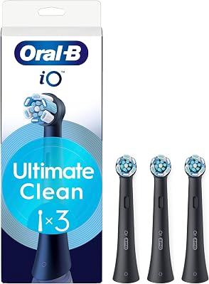 Cabezales de repuesto iO Series Ultimate Clean Black, cabezales redondos originales, cerdas CrissCross, eliminación de placa, 3