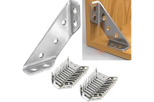 KXC 20PCS - Universal Furniture Corner Connector, Angle Fasten Connector Furniture Triangle Support Frame Stainless Steel Corner Bracket for Shelf Cabinet Table Chair.