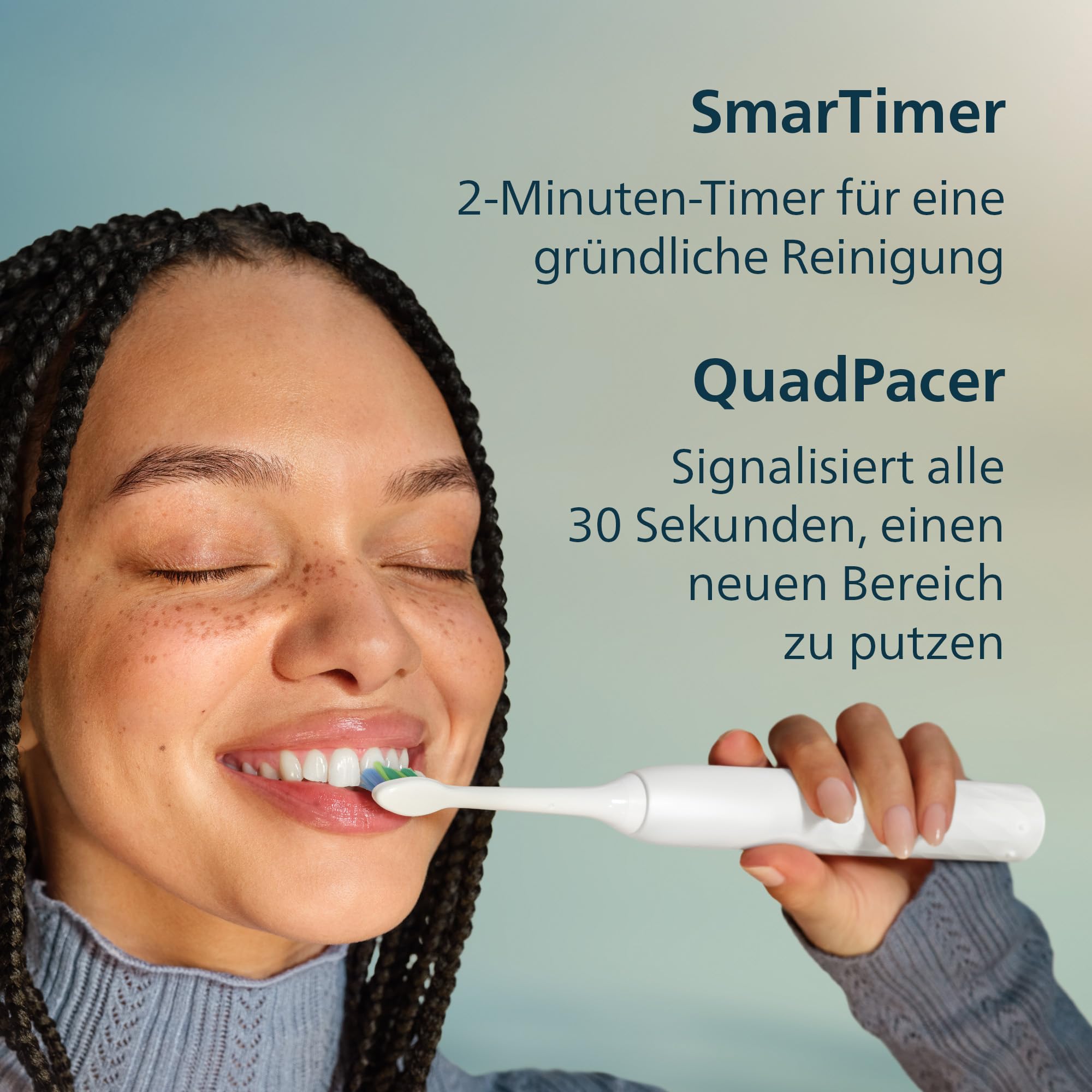 Philips Sonicare Series 2100 Elektrische Zahnbürste – Schallzahnbürste mit zwei Intensitätsstufen, EasyStart-Funktion, SmarTimer, 14 Tage Akkulaufzeit, Weiß, Modell HX4021/01, [Neu] 7