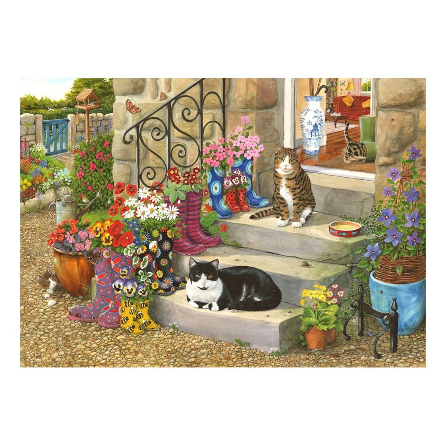 The House of Puzzles - Puss 'N' Boots Jigsaw - Big 500 Piece Jigsaws For Adults, Extra Large Pieces, Artist Illustrated, Scenic Landscape, Deluxe Puzzle Gifts — image 1