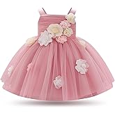 FYMNSI Toddler Girls Flower Birthday Dress Baby Ruffle Tulle Tutu Dresses Princess Pageant Formal Wedding Party Prom Gown