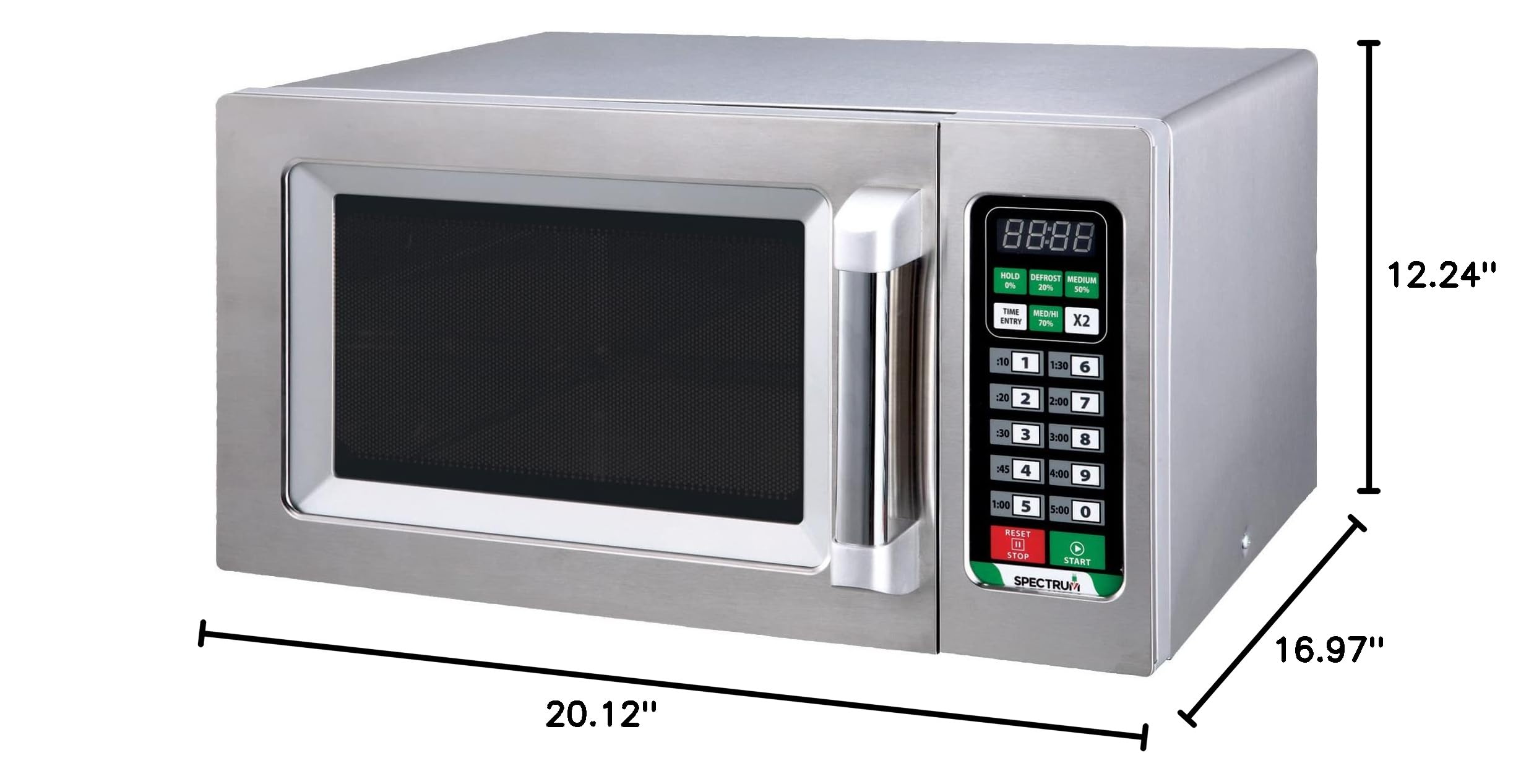 Winco Commercial-Grade Microwave with Touch Controls, 1,000 W, .9 Cubic Feet