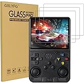 GXLYFG 3 Pack Tempered Glass Screen Protectors Compatible with R36S/R35S/RGB20S Handheld Game Console, Anti Scratch, Bubble Free, 9H Hardness